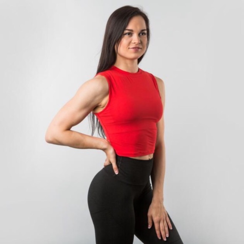Red super soft alphalete muscle tank